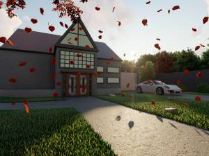3d villa with garden model 3D 모델