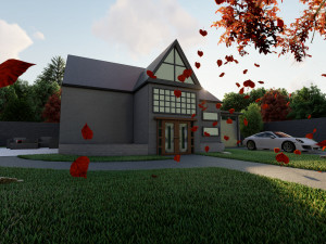 3d villa with garden model 3D 모델