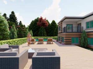 3d family house model Modelo 3D