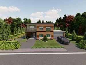3d family house model 3D Model
