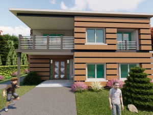 3d family house model Modelo 3D