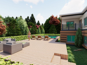 3d family house model Modelo 3D