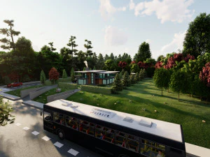 3d villa with garden 2 model 3D Model