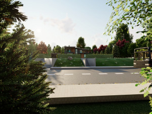 3d villa with garden 2 model Model 3D