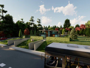 3d villa with garden 2 model 3D Model