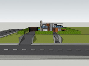 3d villa with garden 2 model Model 3D