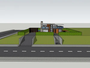 3d villa with garden 2 model 3D Model
