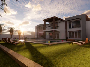 3d modern villa 3D Model