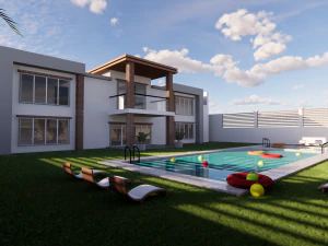3d modern villa 3D Model