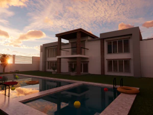 3d modern villa 3D Model