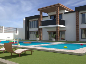 3d modern villa 3D Model