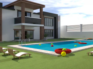 3d modern villa 3D Model