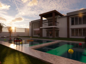 3d modern villa 3D Model