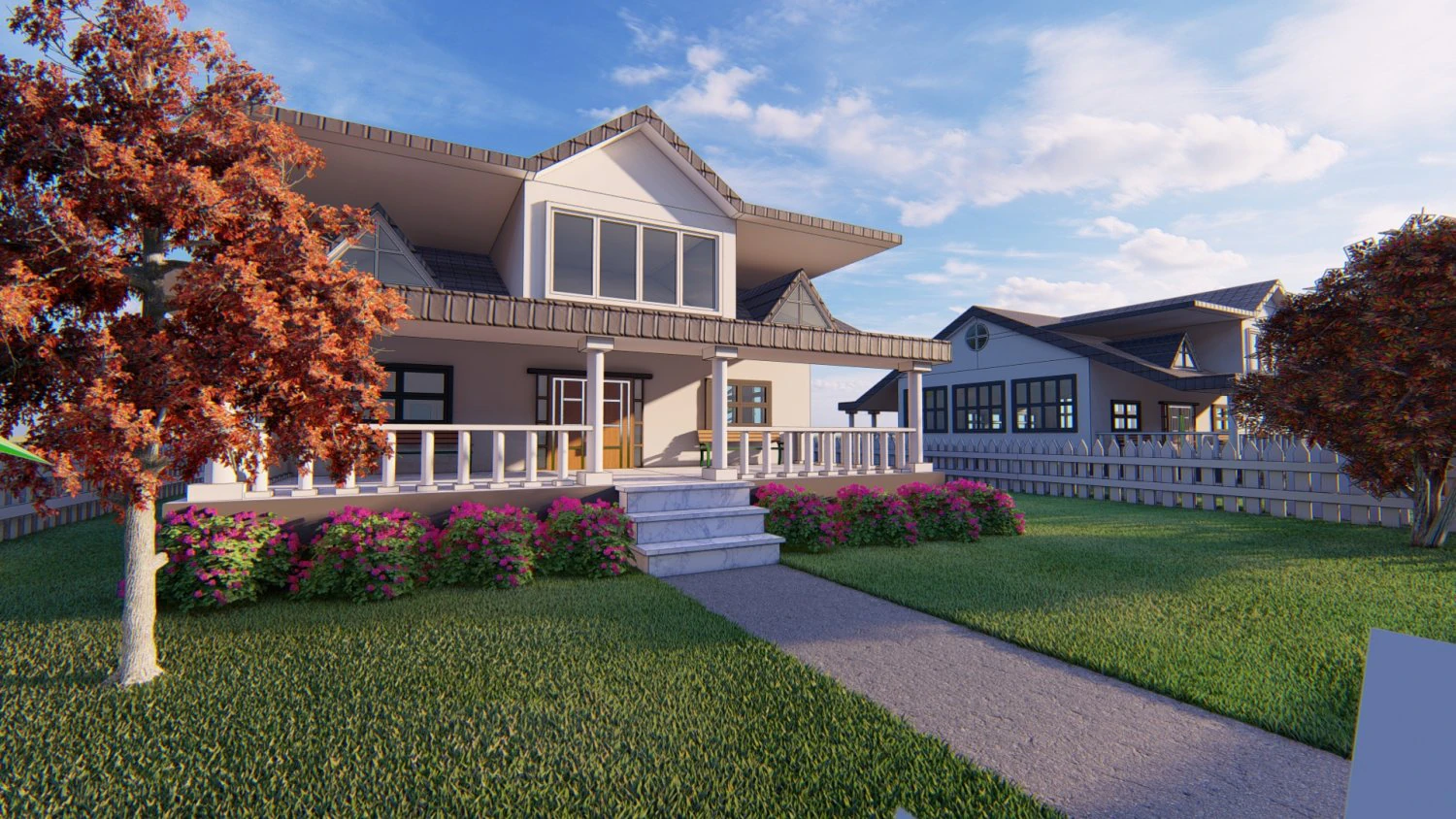3d villa 2 model 3D Model .c4d .max .obj .3ds .fbx .stl .blend 
