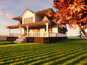 3d villa 2 model 3D Model