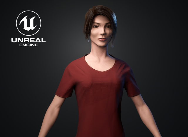 woman character low-poly 3Dモデル .c4d .max .obj .3ds .fbx .stl .blend 