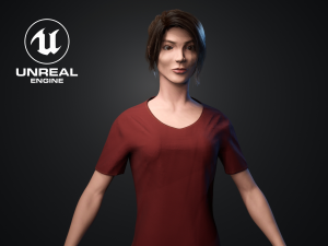 woman character low-poly Model 3D
