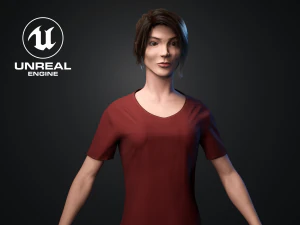 personnage de femme low-poly Modèle 3D