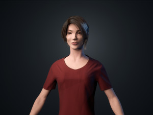 woman character low-poly 3Dモデル