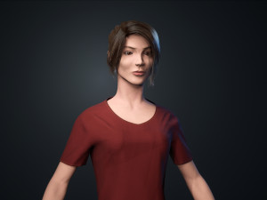 woman character low-poly 3Dモデル
