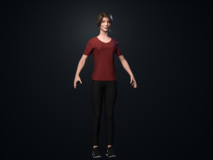 woman character low-poly 3Dモデル