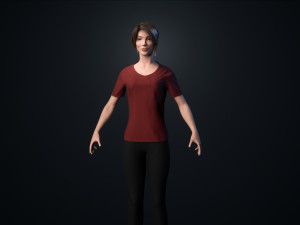 woman character low-poly 3Dモデル