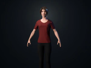 woman character low-poly 3D Model