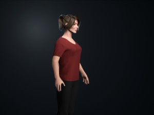 woman character low-poly 3Dモデル