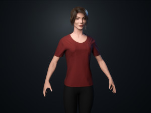 woman character low-poly 3Dモデル