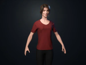 woman character low-poly 3D Model