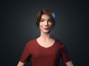 woman character low-poly 3Dモデル