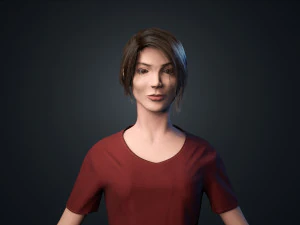woman character low-poly 3D Model