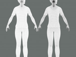 woman character low-poly 3Dモデル