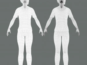 woman character low-poly 3D Model