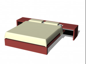 double bed set 3D Model