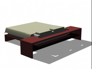 double bed set 3D मॉडल