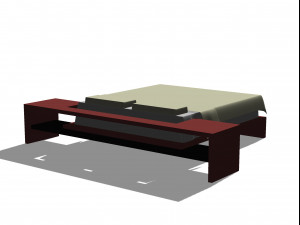 double bed set 3D मॉडल