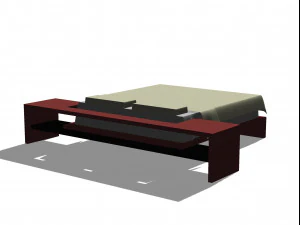 double bed set 3D Model