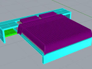 double bed set 3D Model