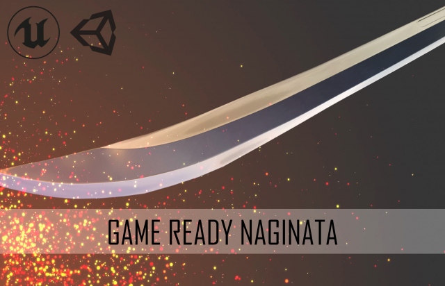 naginata 3d game ready model Modelo 3D .c4d .max .obj .3ds .fbx .stl .blend 
