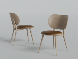 wooden table and chair pack 3D Model