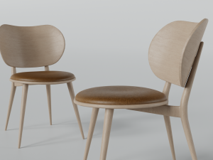 wooden table and chair pack 3D Model