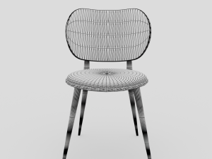 wooden table and chair pack 3D Model