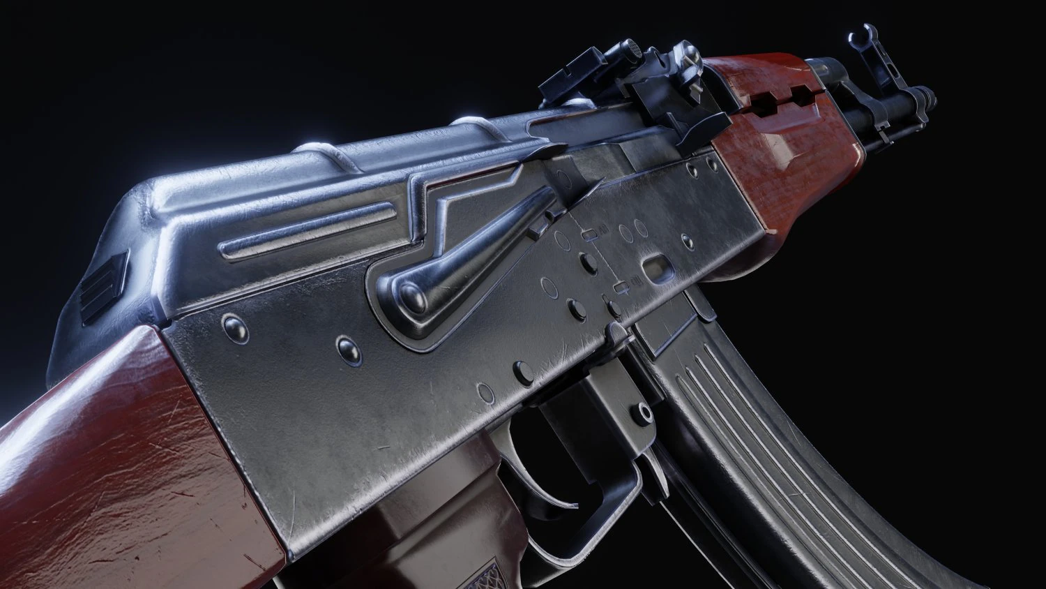 variante low poly ak 47 akm ad alta fedeltà Modello 3D .c4d .max .obj .3ds .fbx .stl .blend