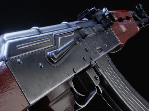 High-Fidelity-Low-Poly-AK-47-AKM-Variante 3D Modell