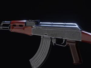 high fidelity low poly ak 47 akm variant 3D Model