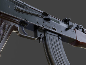high fidelity low poly ak 47 akm variant 3D Model