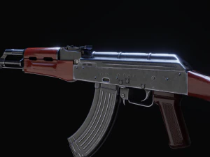 variante low poly ak 47 akm ad alta fedelt&agrave; Modello 3D
