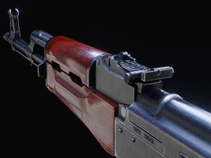 high fidelity low poly ak 47 akm variant 3D Model