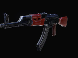 variante low poly ak 47 akm ad alta fedelt&agrave; Modello 3D